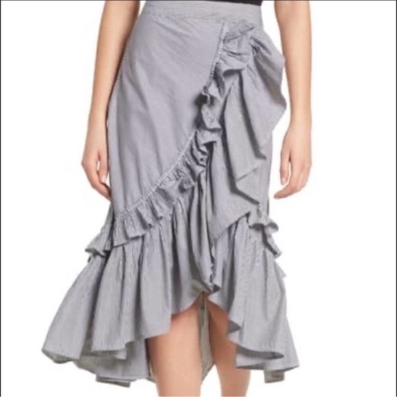 BP Flounce Ruffle Trim Midi Skirt - Picture 1 of 10